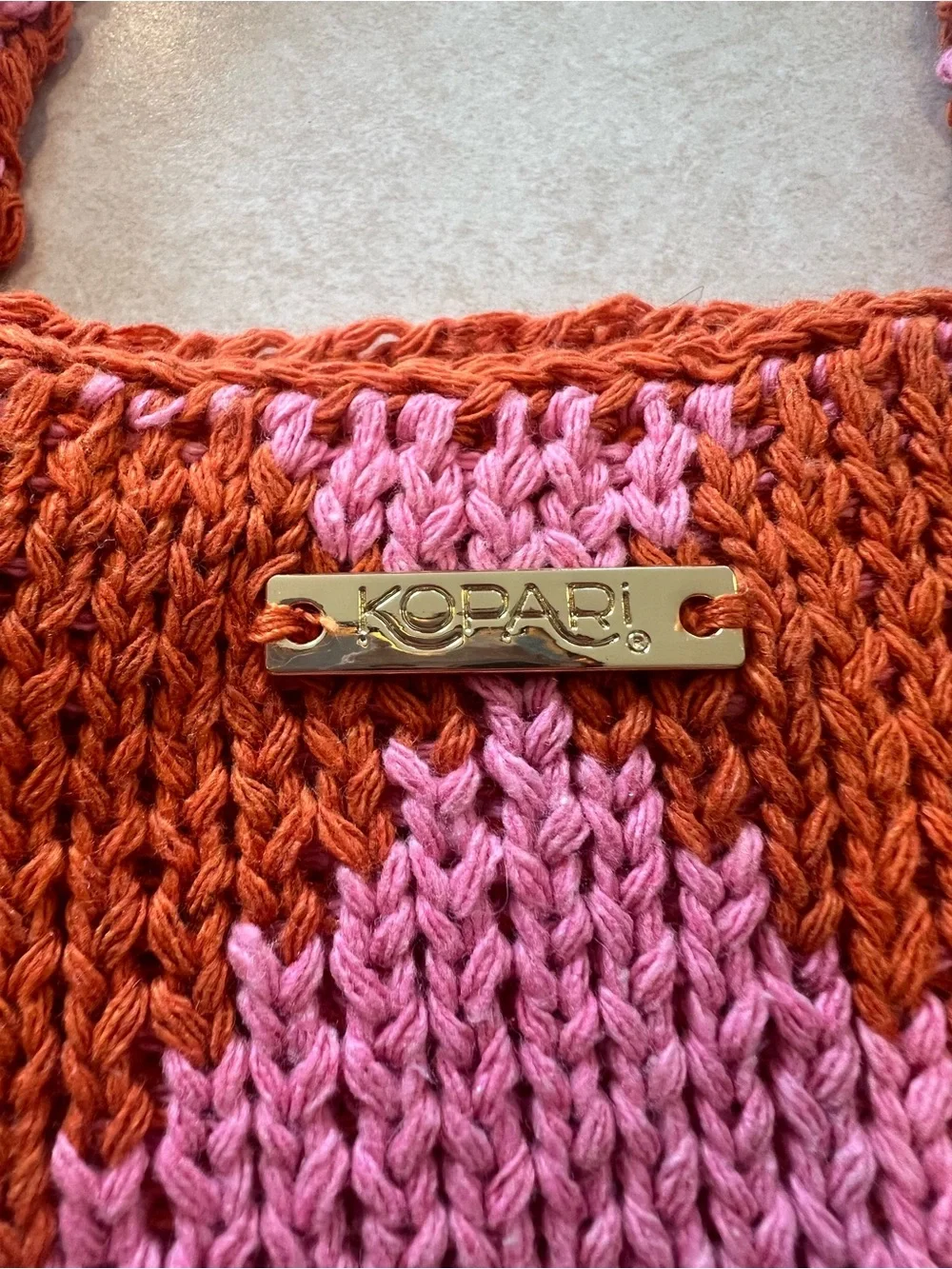 Kopari Crochet Checkered Purse, Never Used